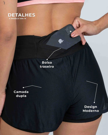 Short Fitness Dual Fit Super Black