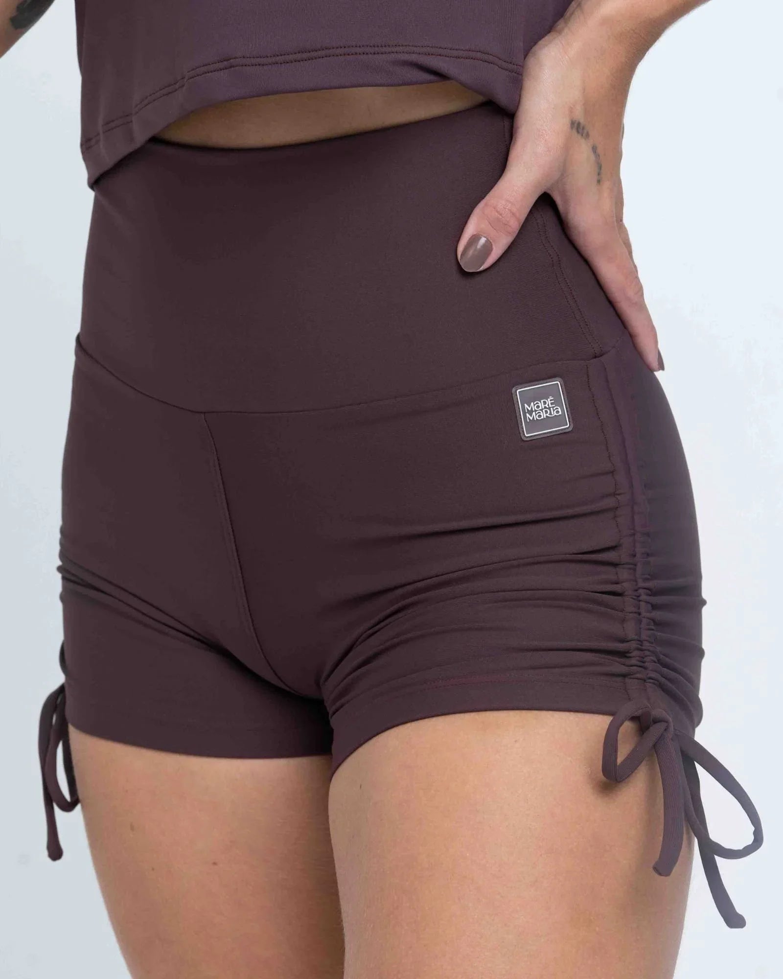 Short fitness Smile Marrom Ébano com empina
