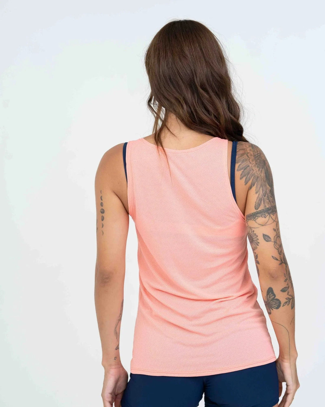 Regata Fitness Ella Coral com Azul Marinho