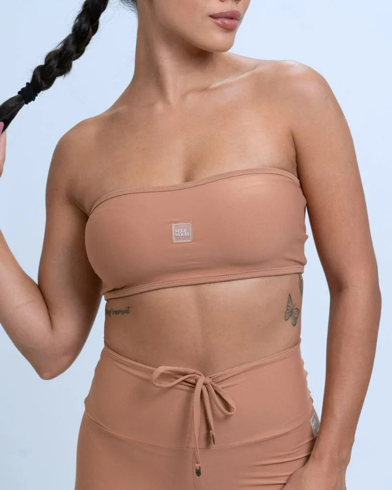 Top Faixa Tomara que caia Allure Mocha Mousse