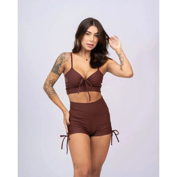 Short Fitness Smile Chocolate Dark empina bumbum