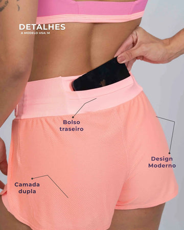 Short Fitness Dual Fit Coral