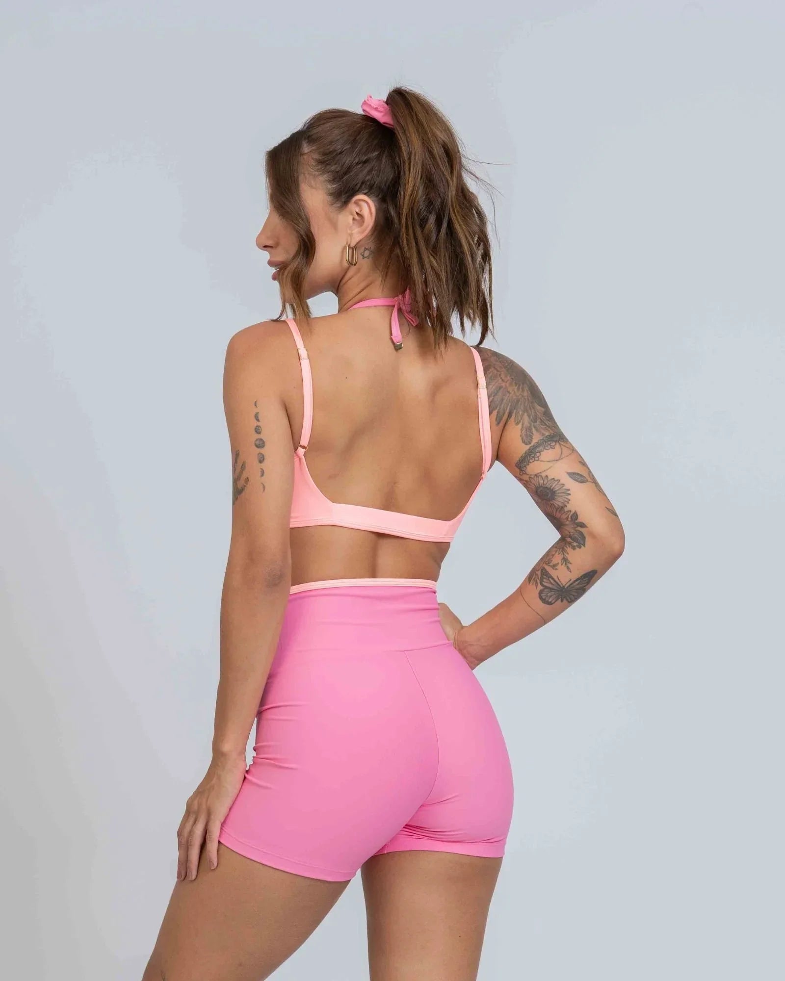 Short Fitness Line Rosa Malibu com Coral
