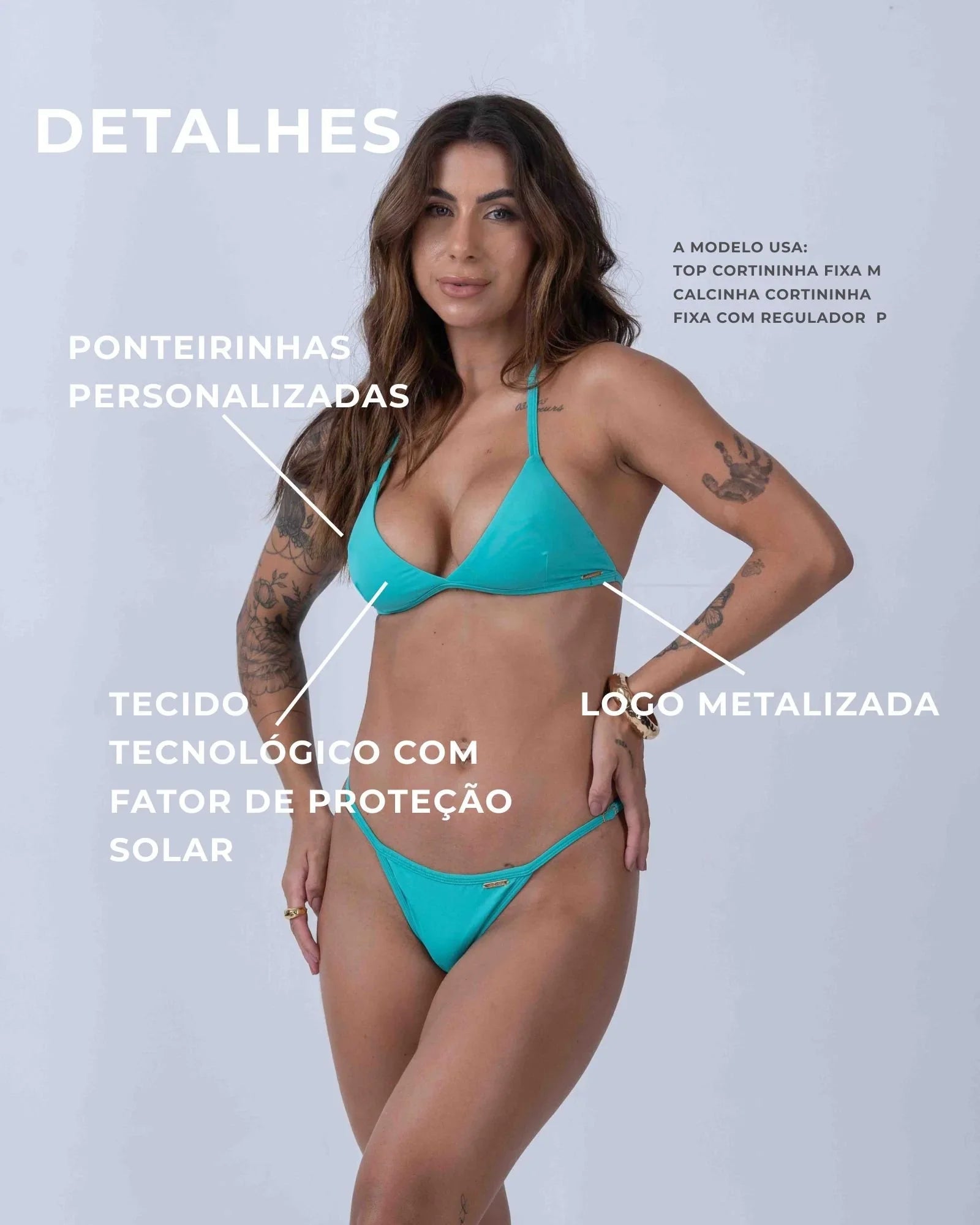 Top Cortininha Fixo Verde Piscina