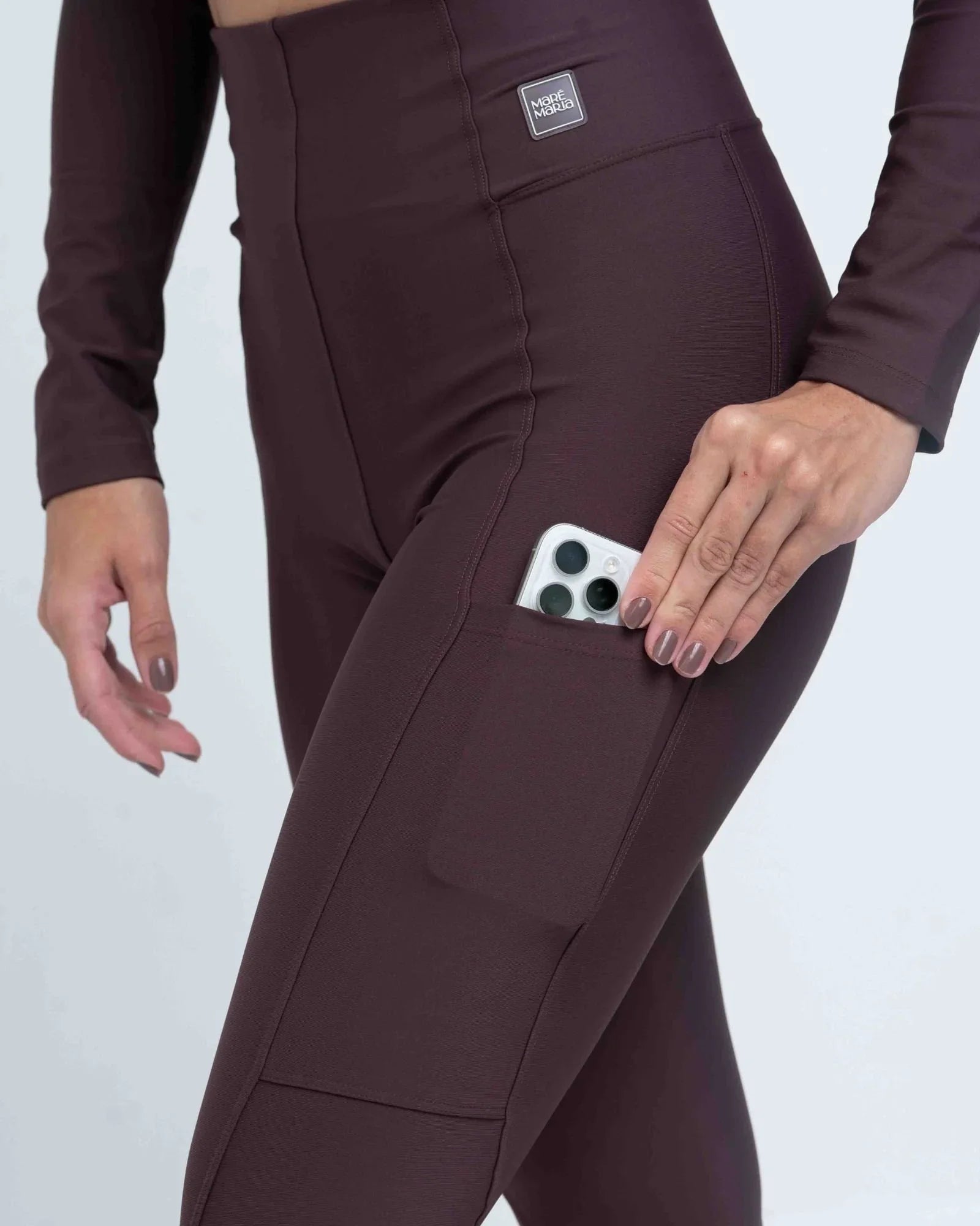 Calça Classic Marrom Ébano compressão com bolso