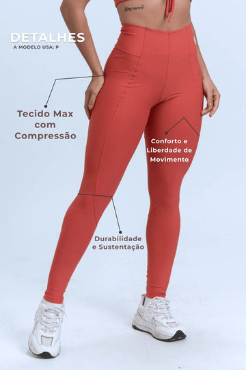Calça Legging fitness Classic Páprica compressão