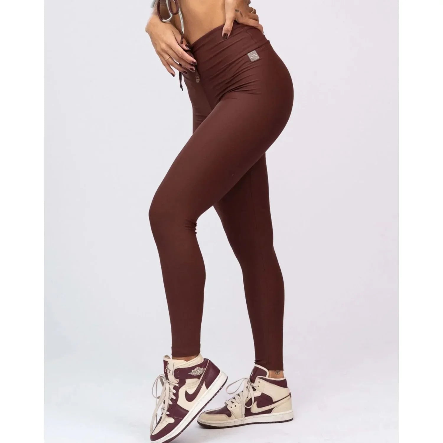 Calça Legging Fitness empina bumbum Slim Chocolate Dark