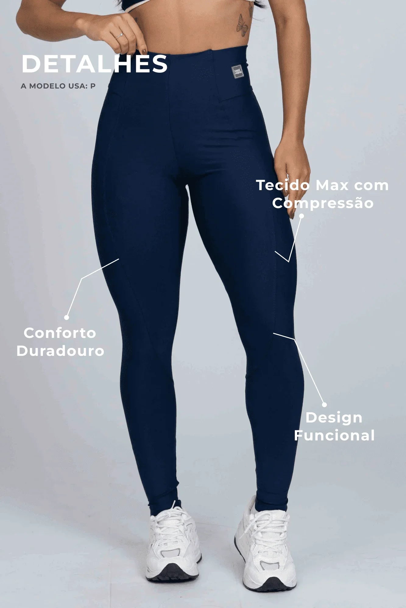 Calça Legging fitness Classic Azul Marinho compressão