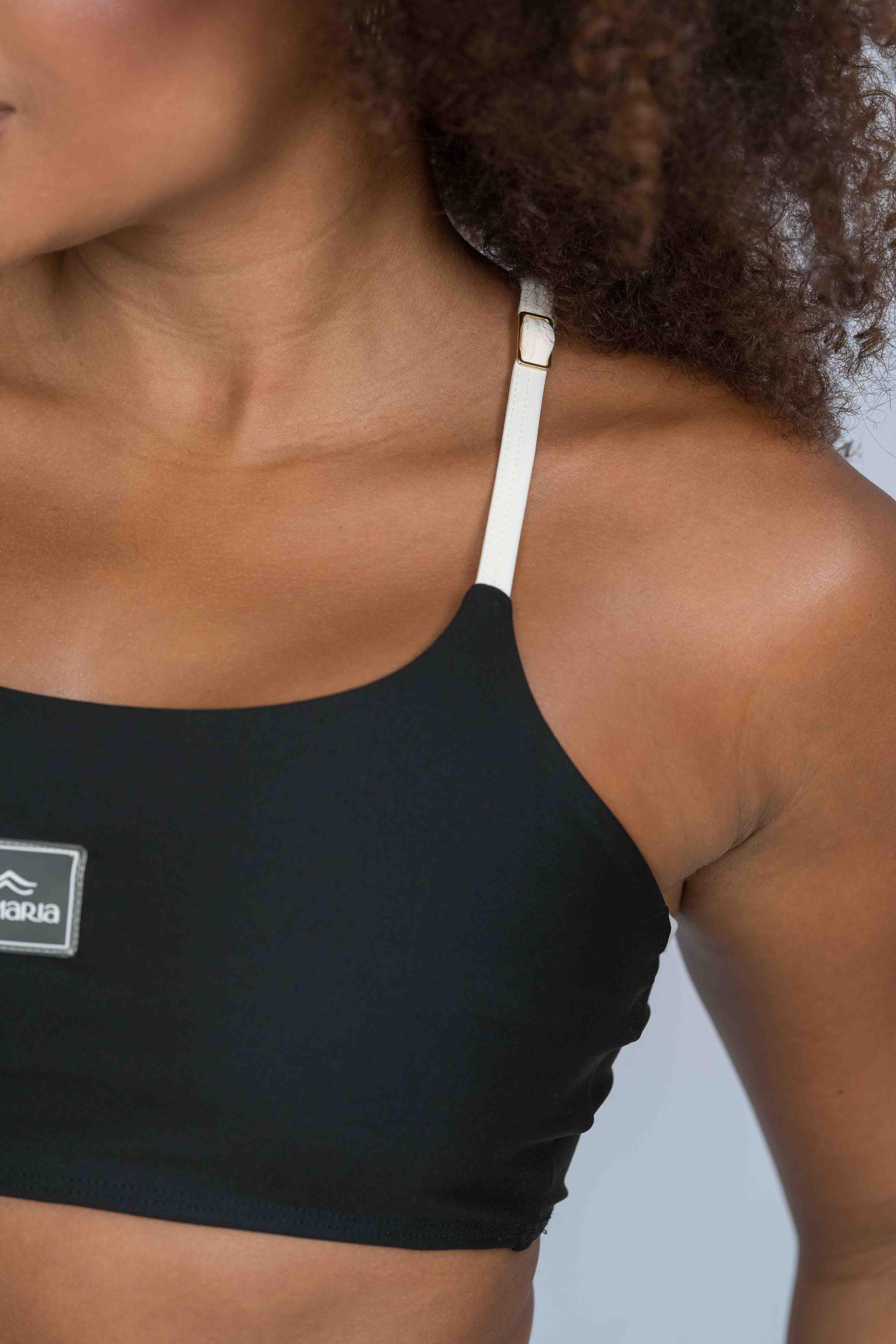 Top Ternura nadador Super Black com Off White