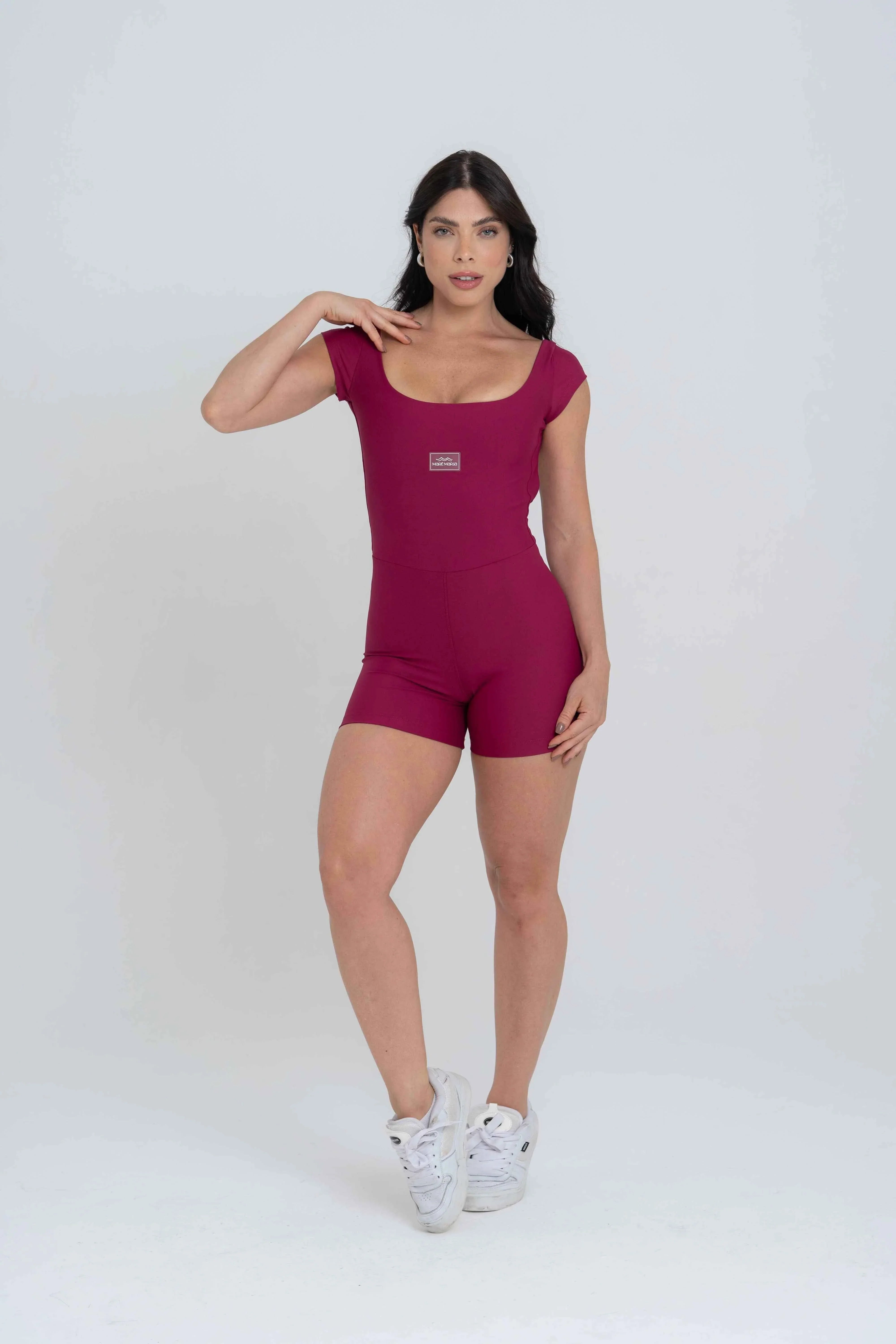 Macaquinho Fitness Wave Rouge compressão