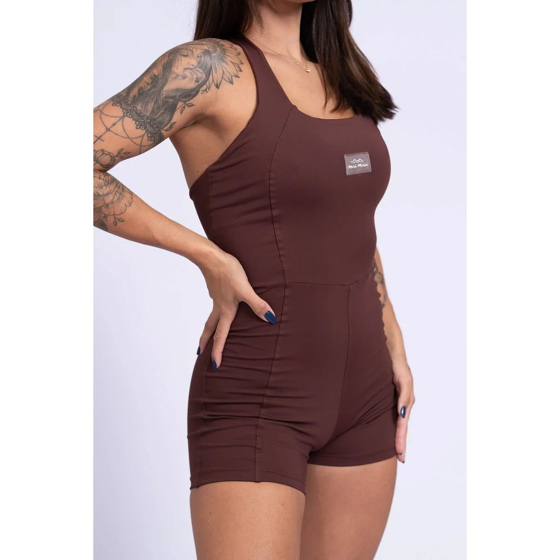 Macaquinho Native Chocolate Dark Frente Unica compressão