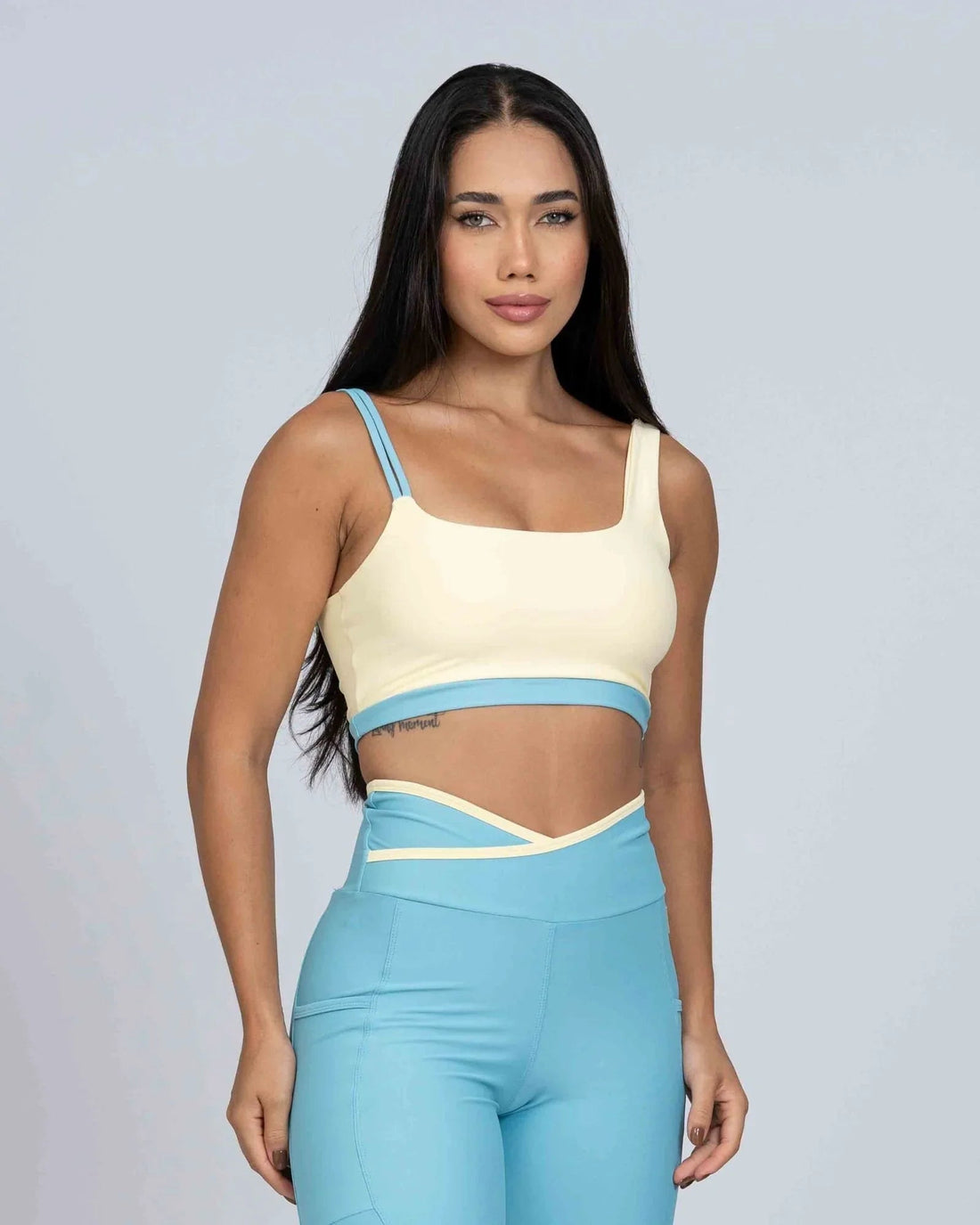 Top Life Duo Amarelo Brisa com Azul céu