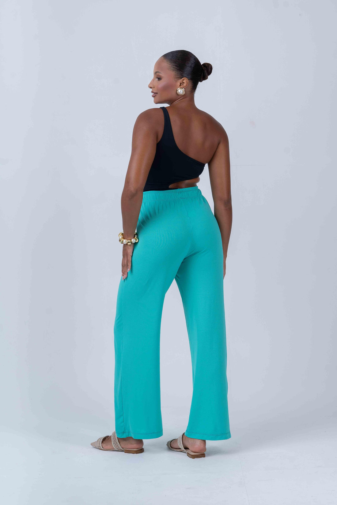 Calça pantalona beach Verde Piscina