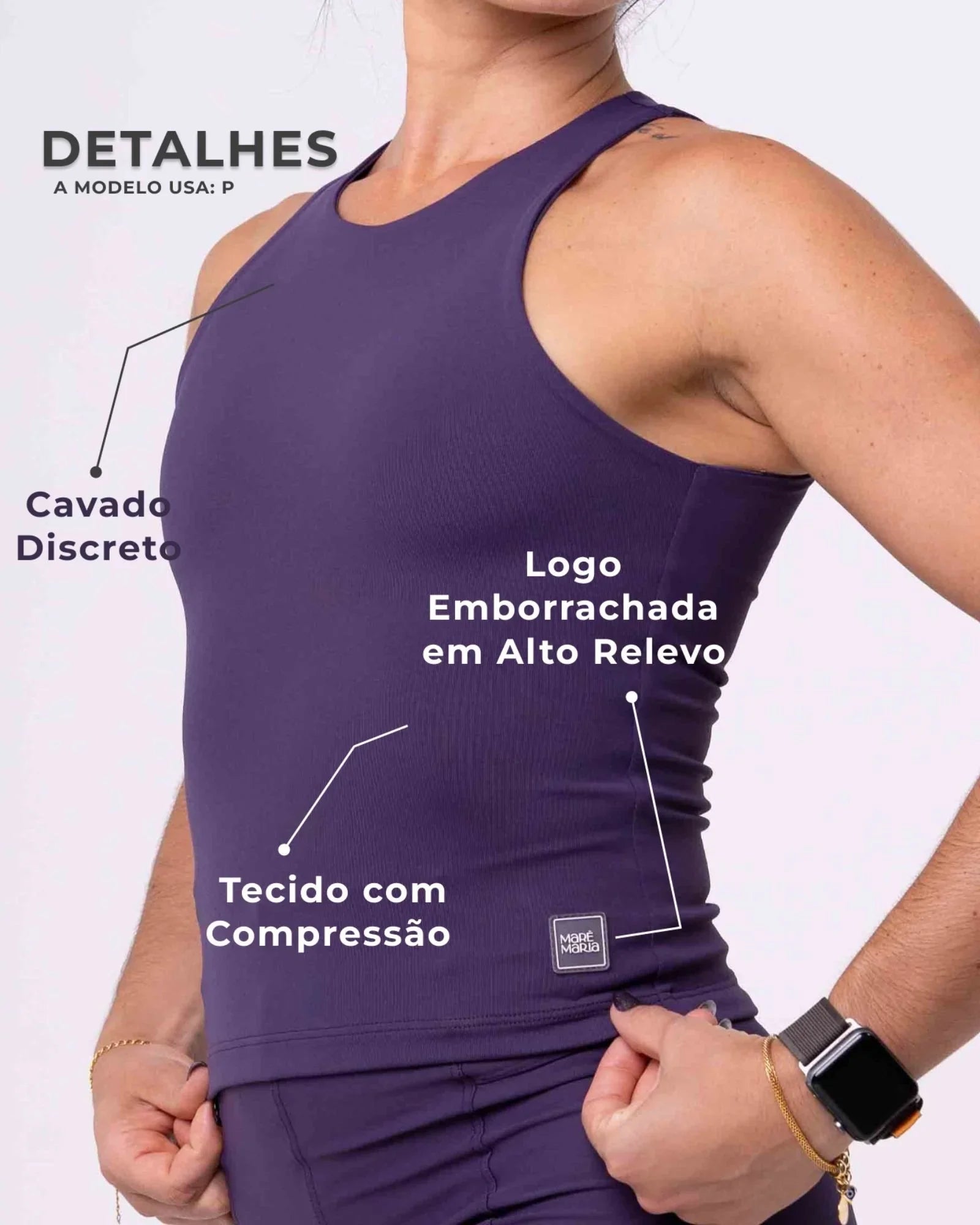 Blusa Fitness Casual Charlote Violeta compressão