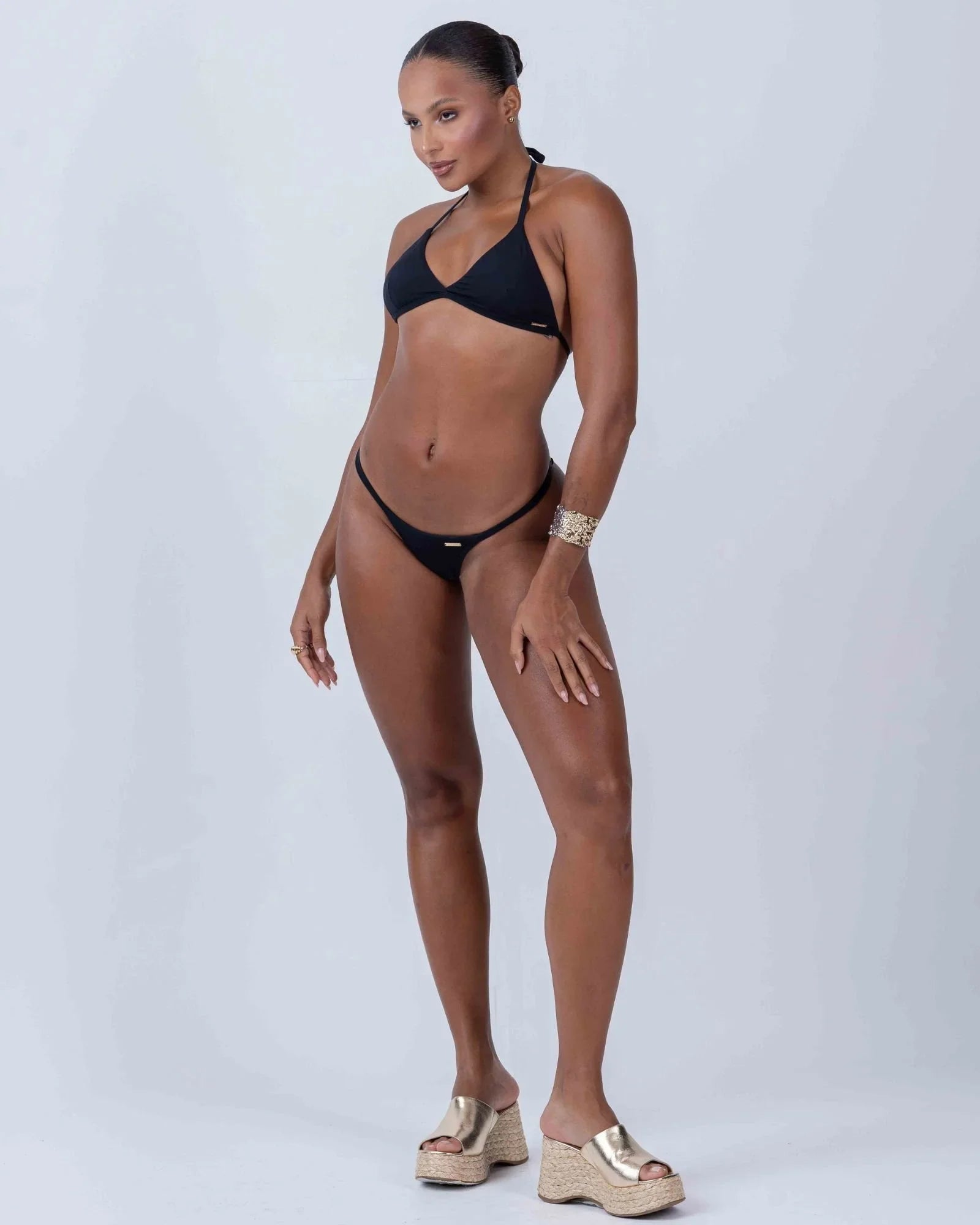 Calcinha Cortininha Fixa com regulador Preto