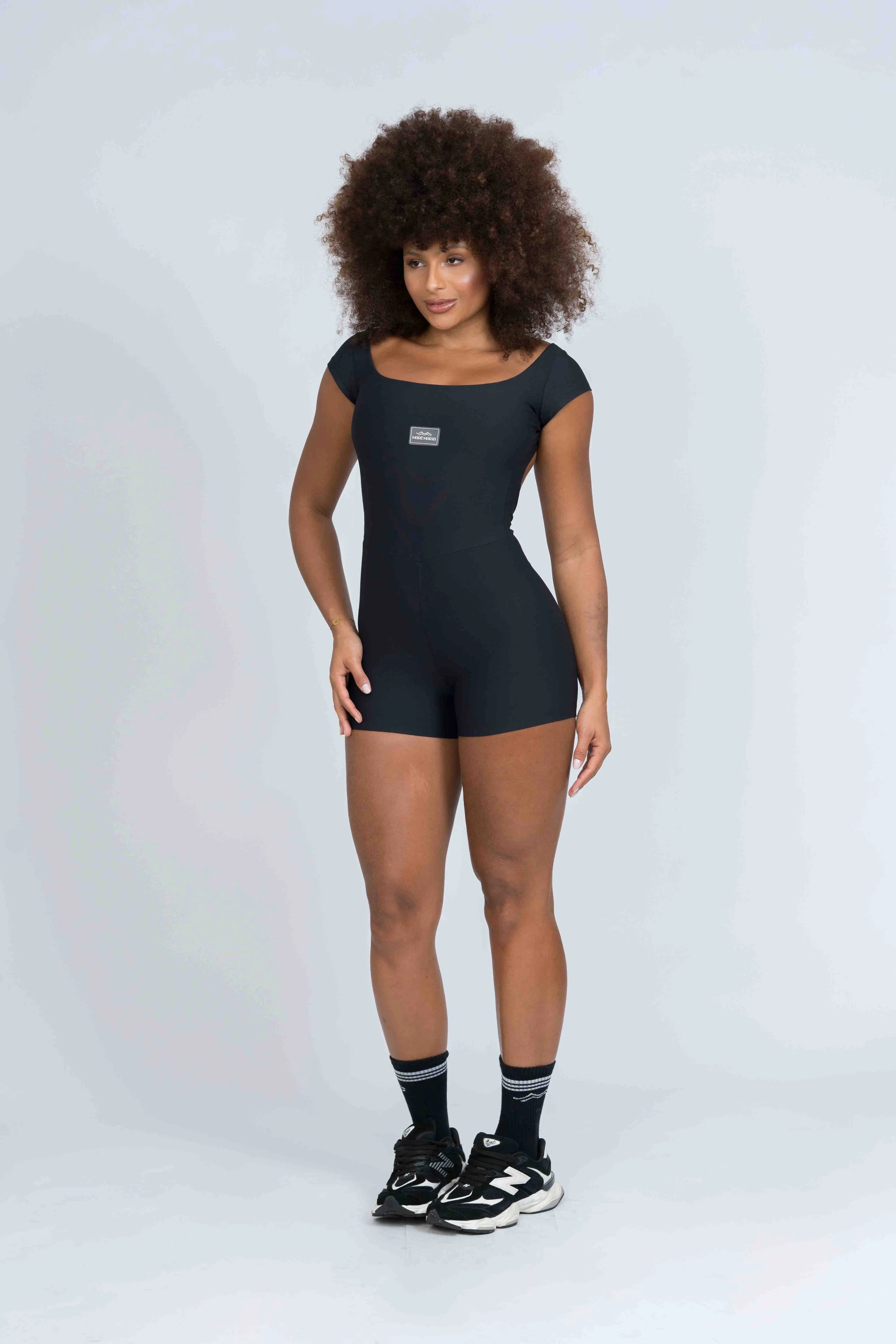 Macaquinho Fitness Wave Preto compressão