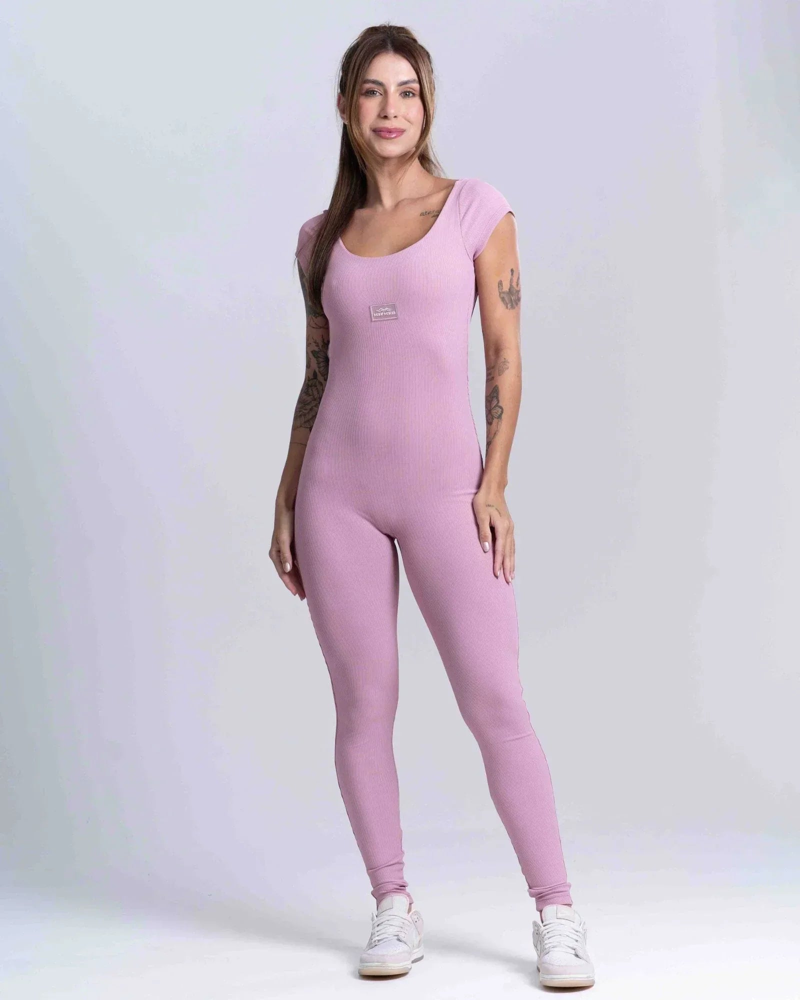 Macacão Wave Canelado sem costura frontal