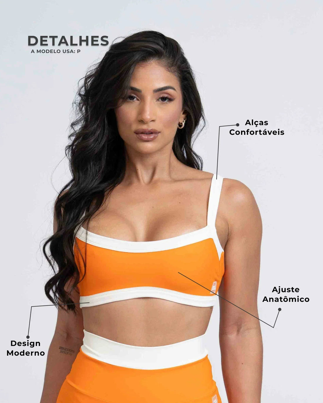 Top Fitness Flow Duo Tangeria com Off White