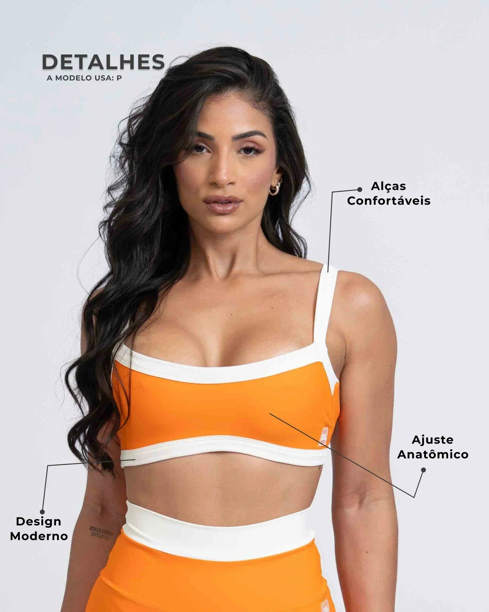 Top Fitness Flow Duo Tangeria com Off White