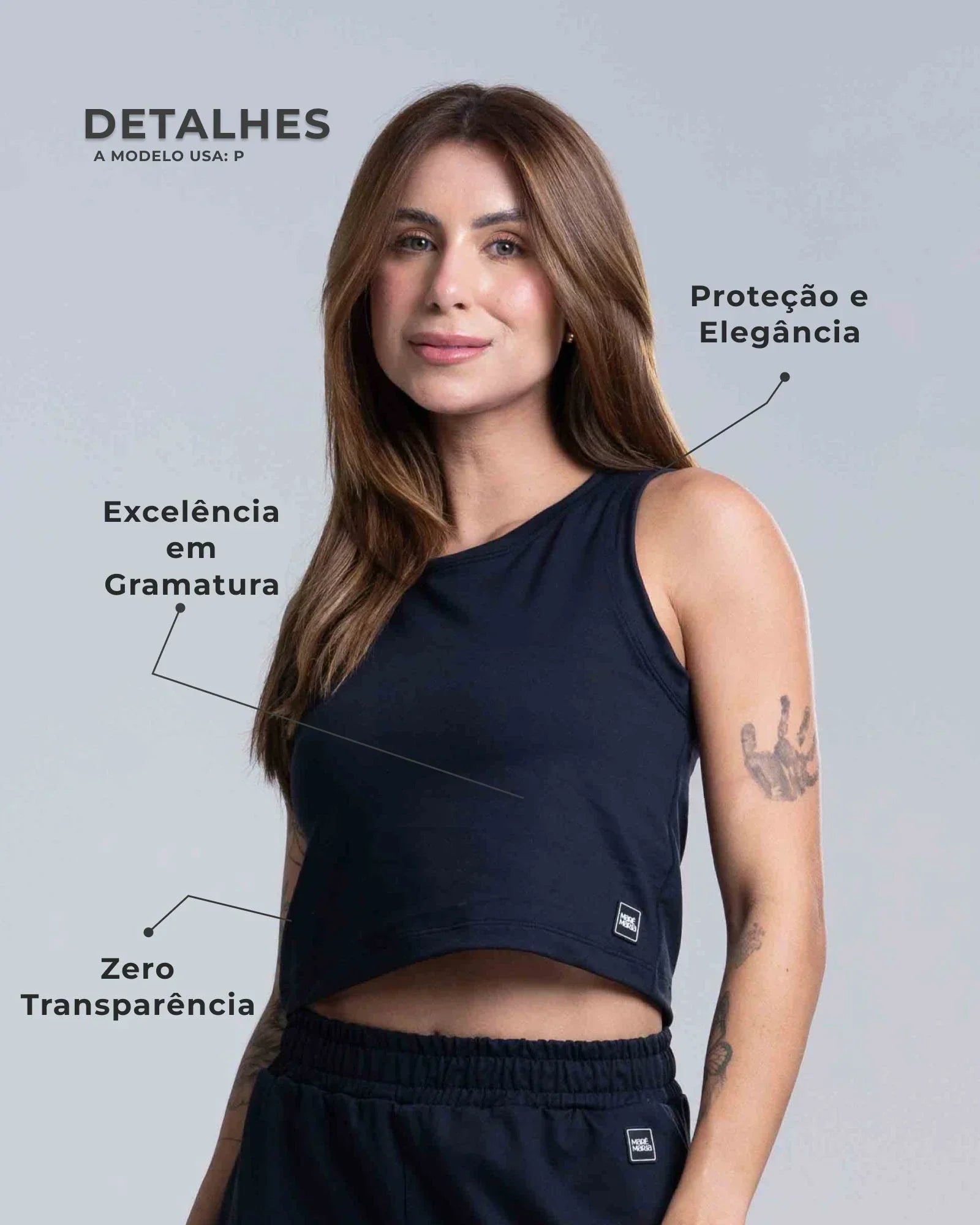 Regata Cropped Moletinho