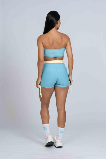 Short Smile Duo Azul céu e Amarelo Brisa