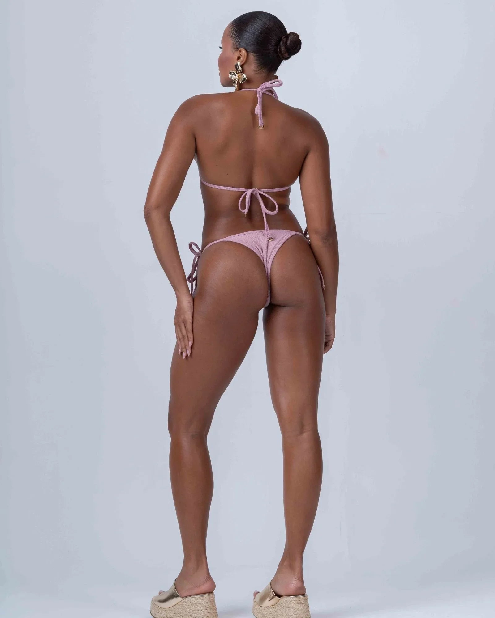 Calcinha Cortininha de Lacinho Rosa Glam