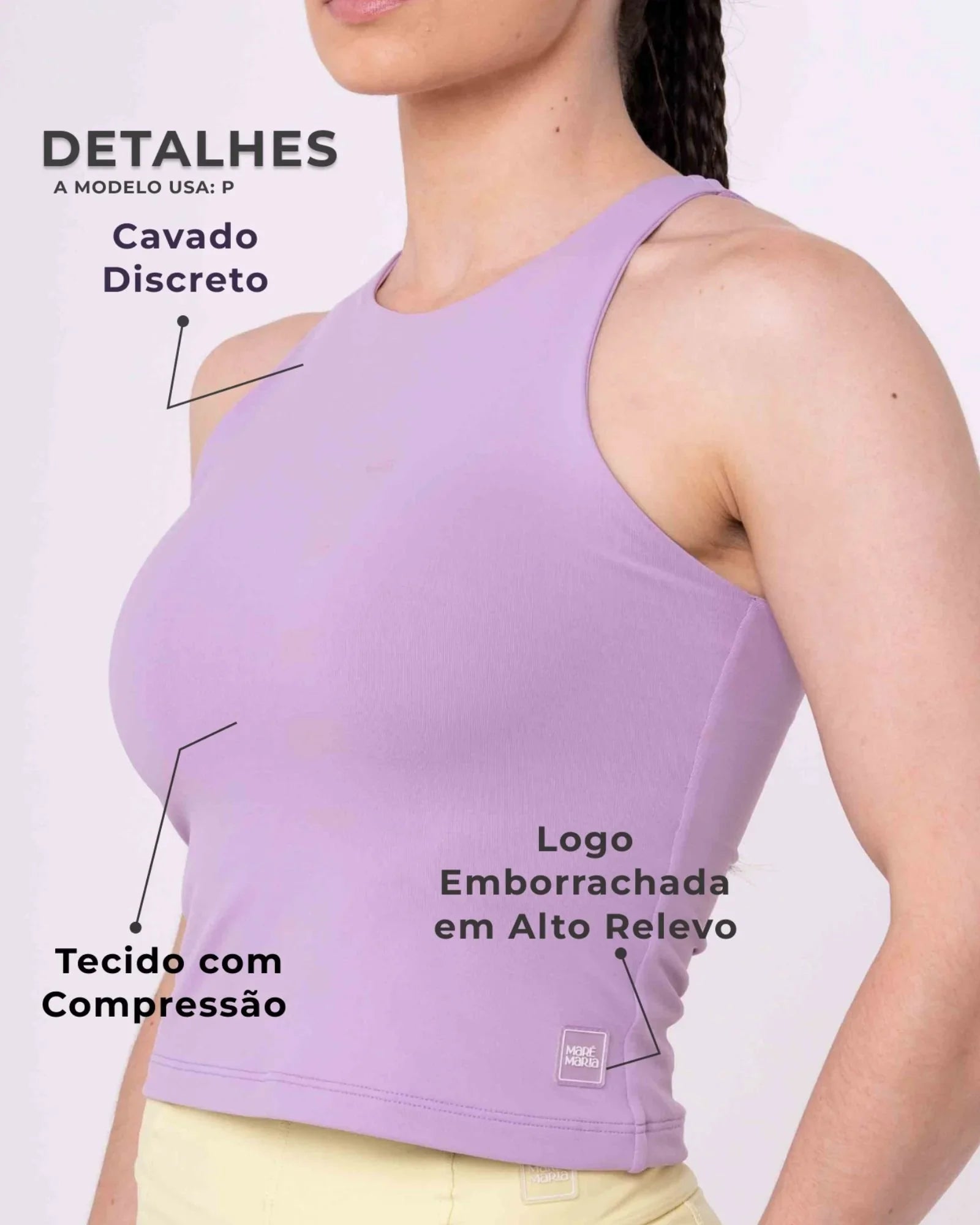 Blusa Fitness Casual Charlote Lavanda compressão