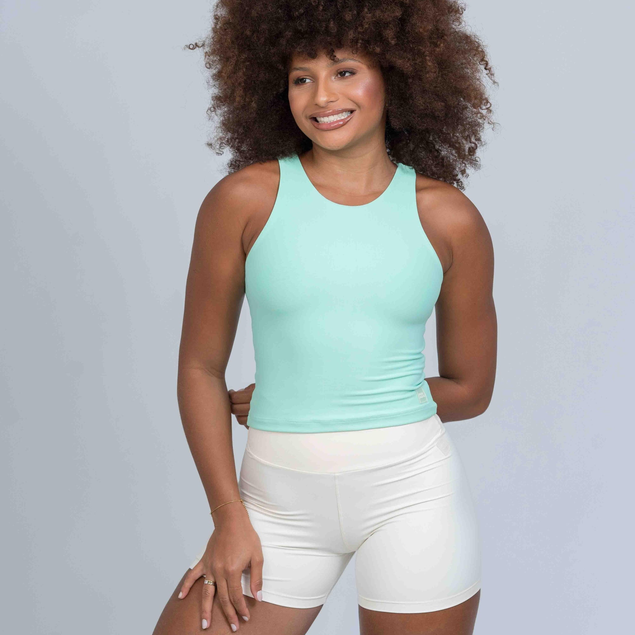 Blusa Fitness Casual Charlote Verde Menta compressão