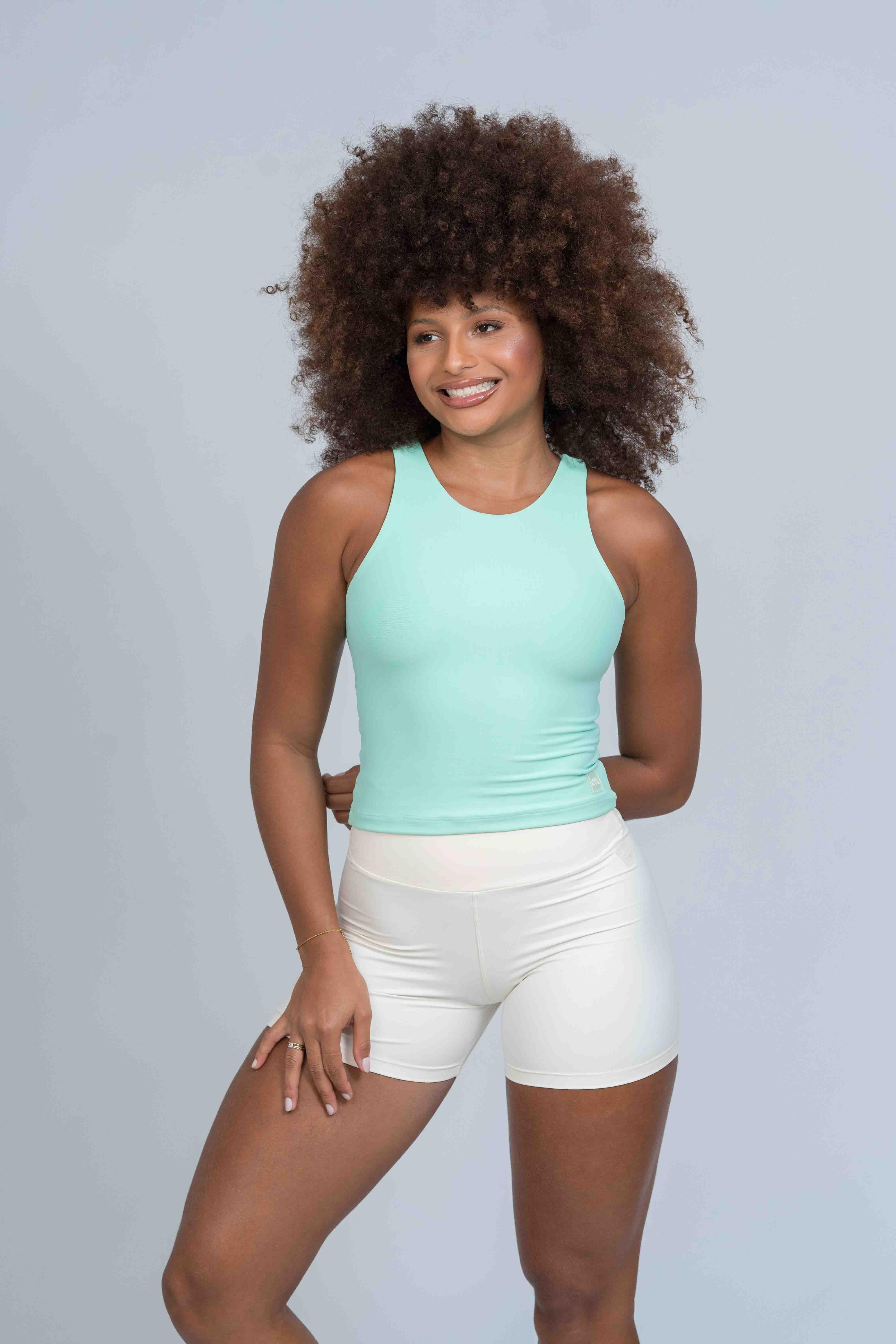 Blusa Fitness Casual Charlote Verde Menta compressão