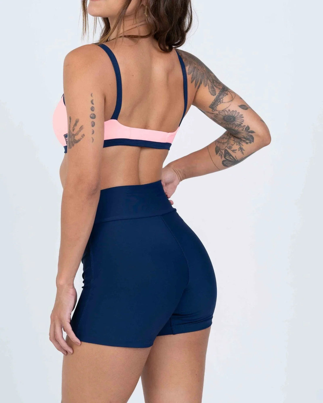 Short Confort sem costura frontal Azul Marinho compressão sem empina