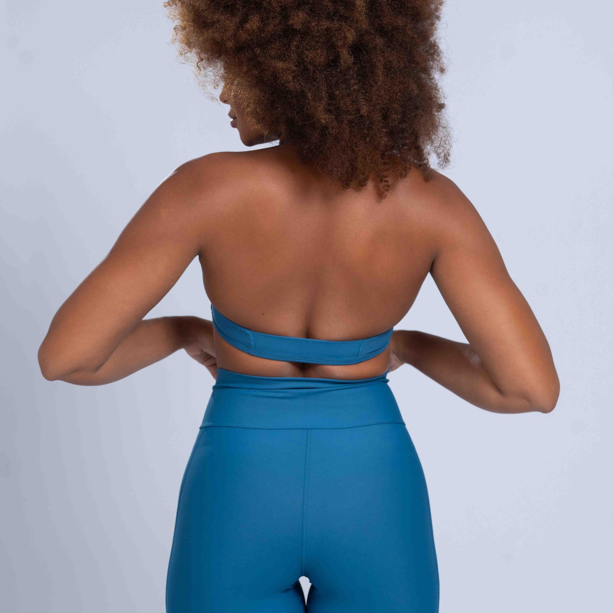 Calça Legging Fitness Classic Azul Sereia compressão