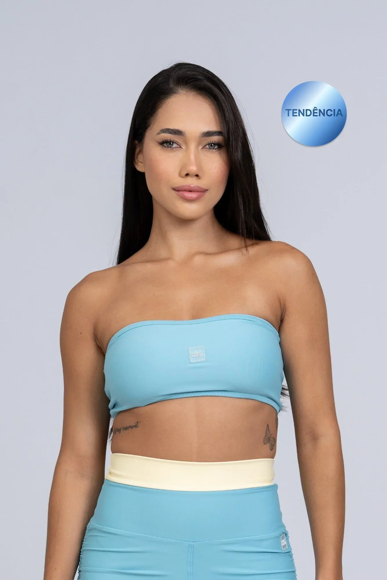 Top Faixa Tomara que caia Allure Azul céu