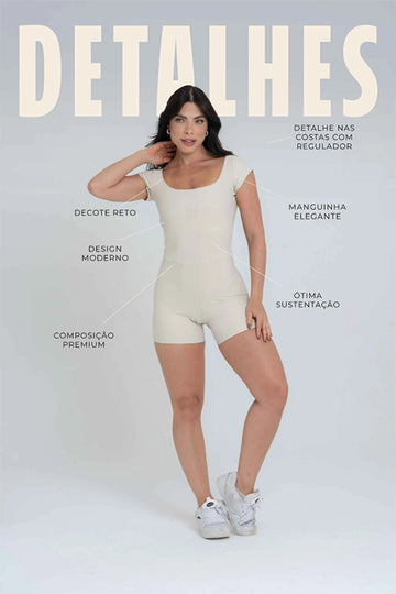 Macaquinho Fitness Wave Luna Compressão