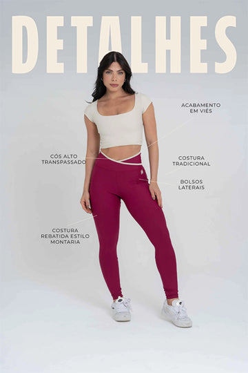 Legging Fusion Rouge Viés Luna compressão