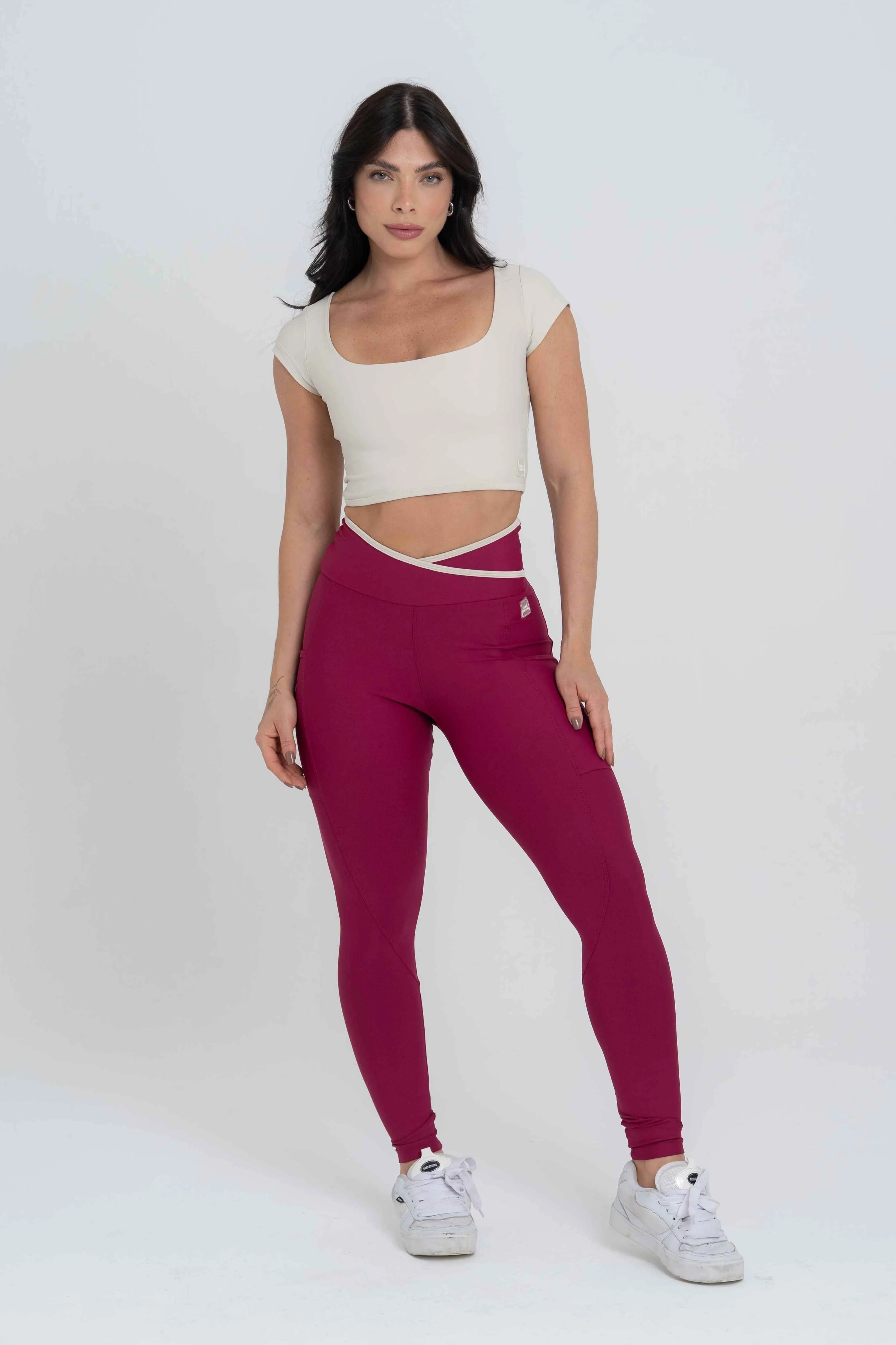 Legging Fusion Rouge Viés Luna compressão