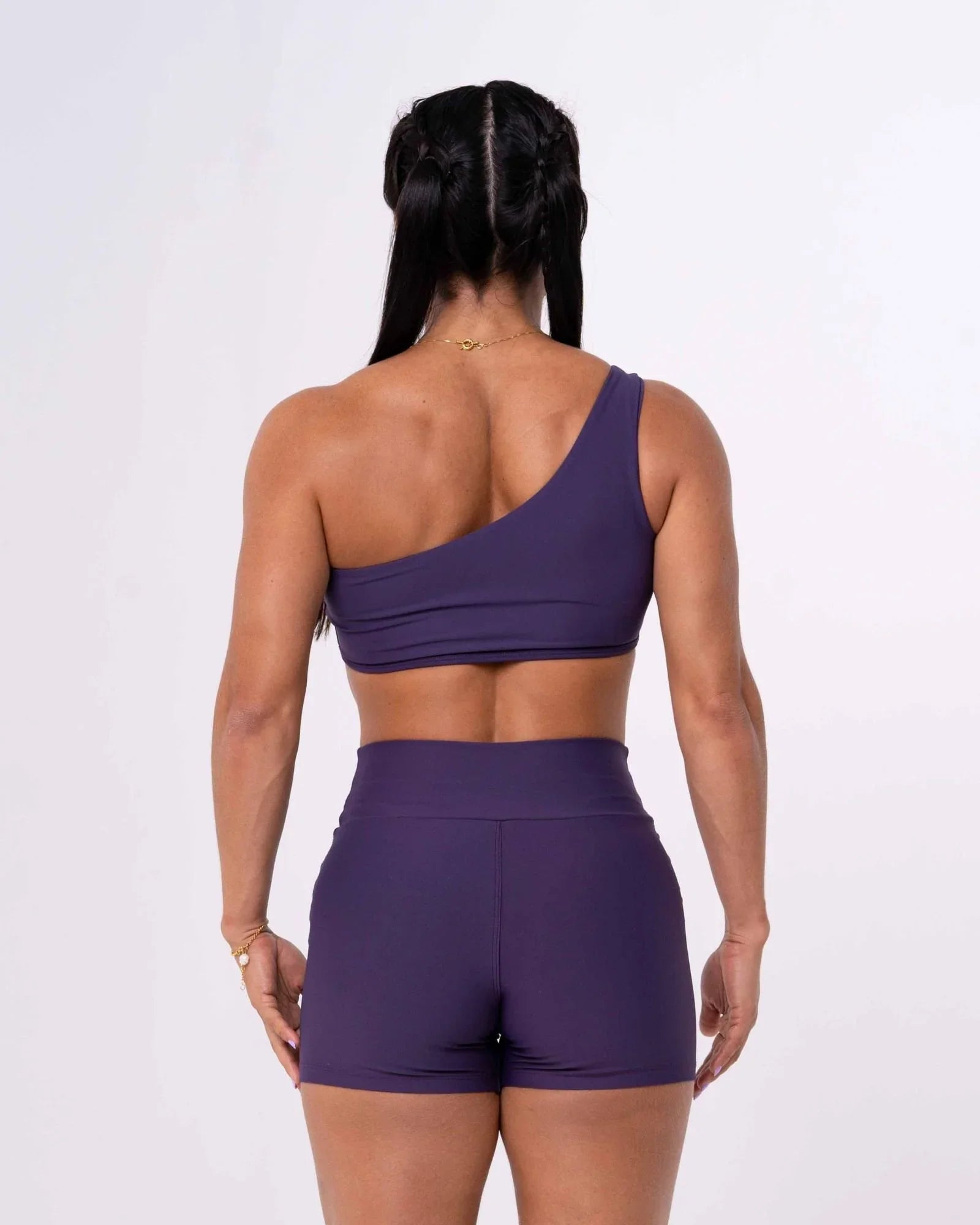 Short Fitness Confort sem costura frontal Violeta compressão S/ empina