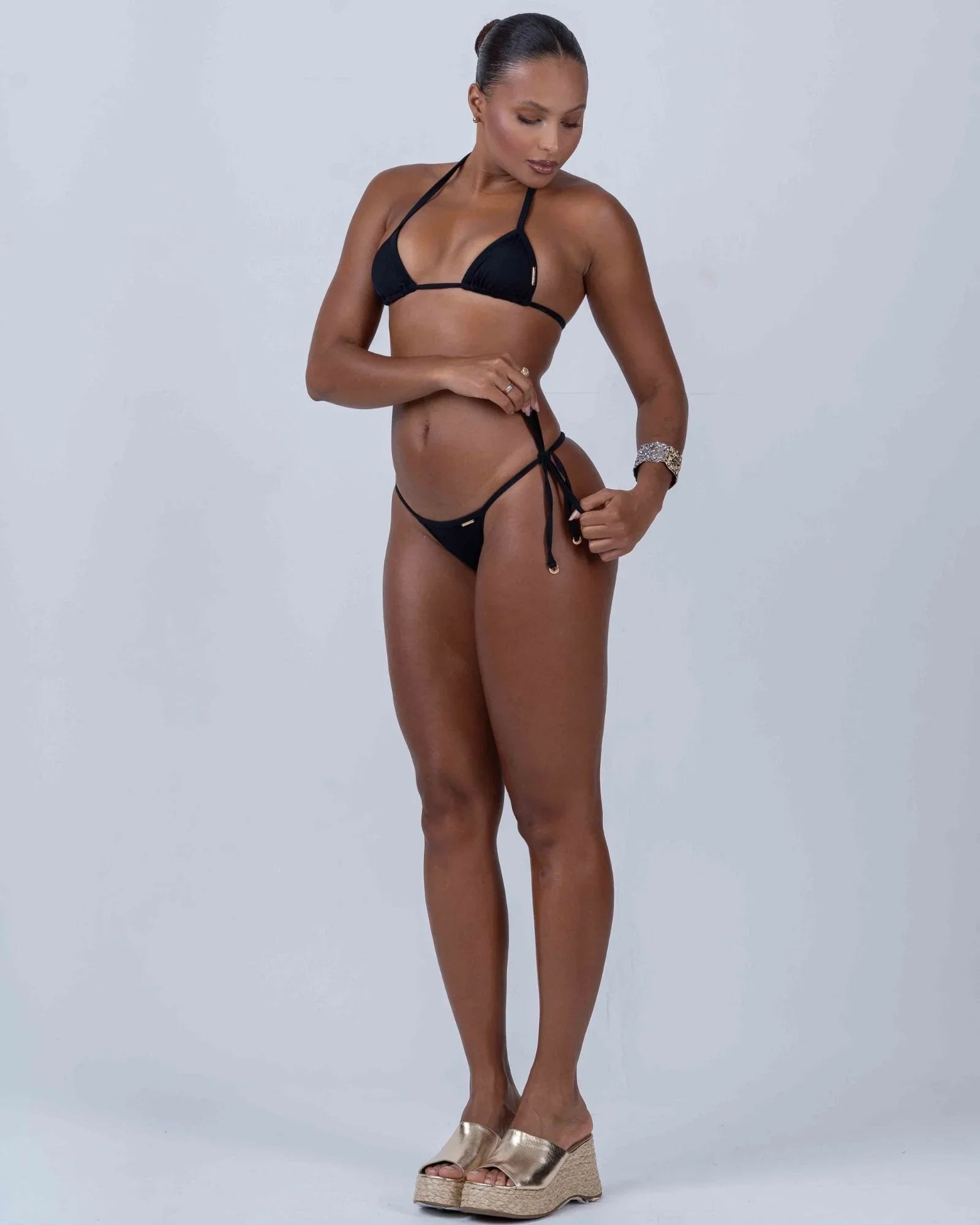 Calcinha Cortininha de Lacinho Preto