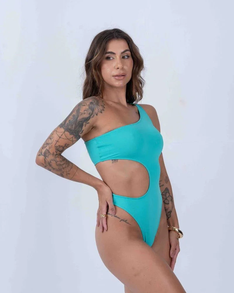 Maiô Assimétrico Verde Piscina