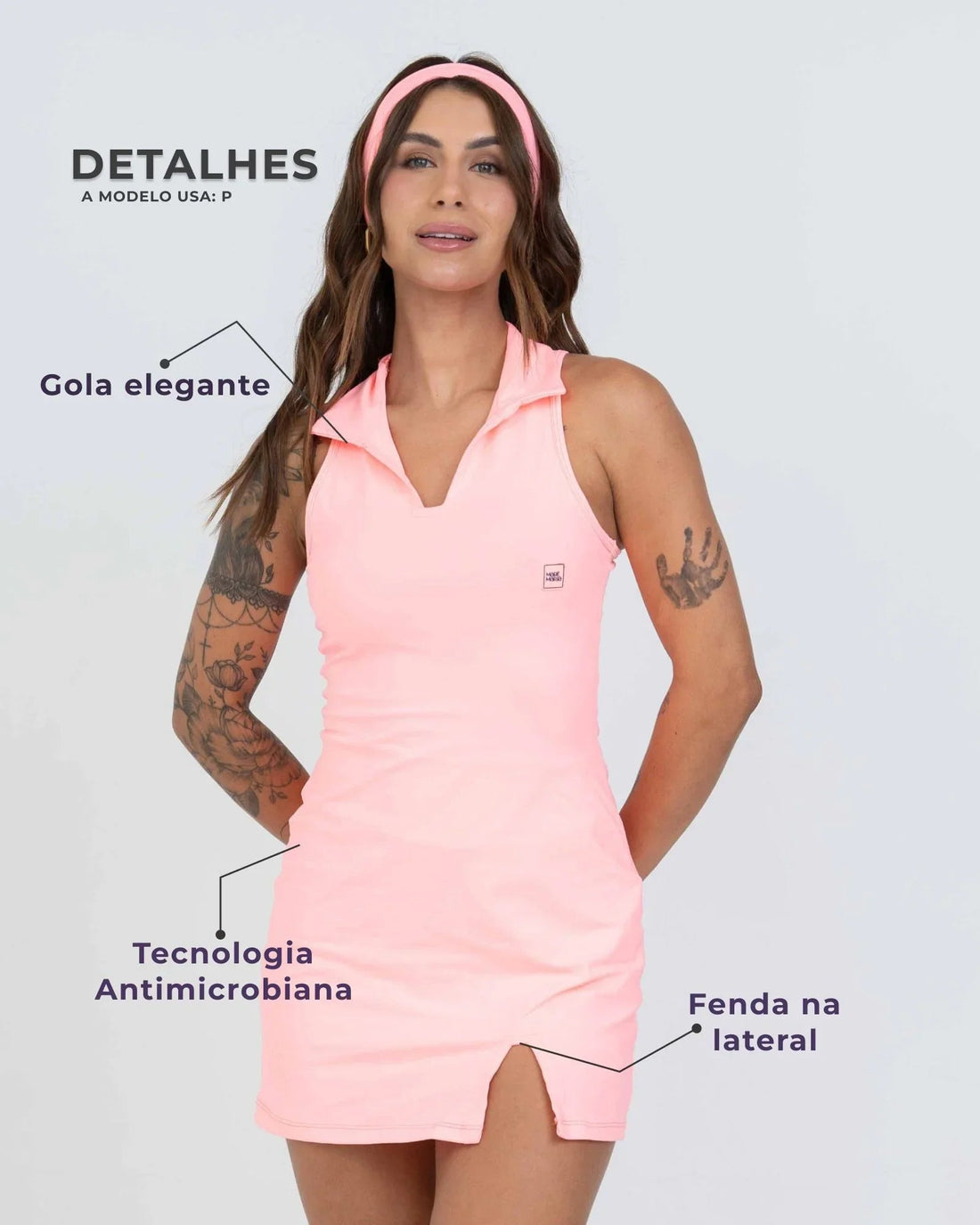 Vestido Fitness Match Point Coral