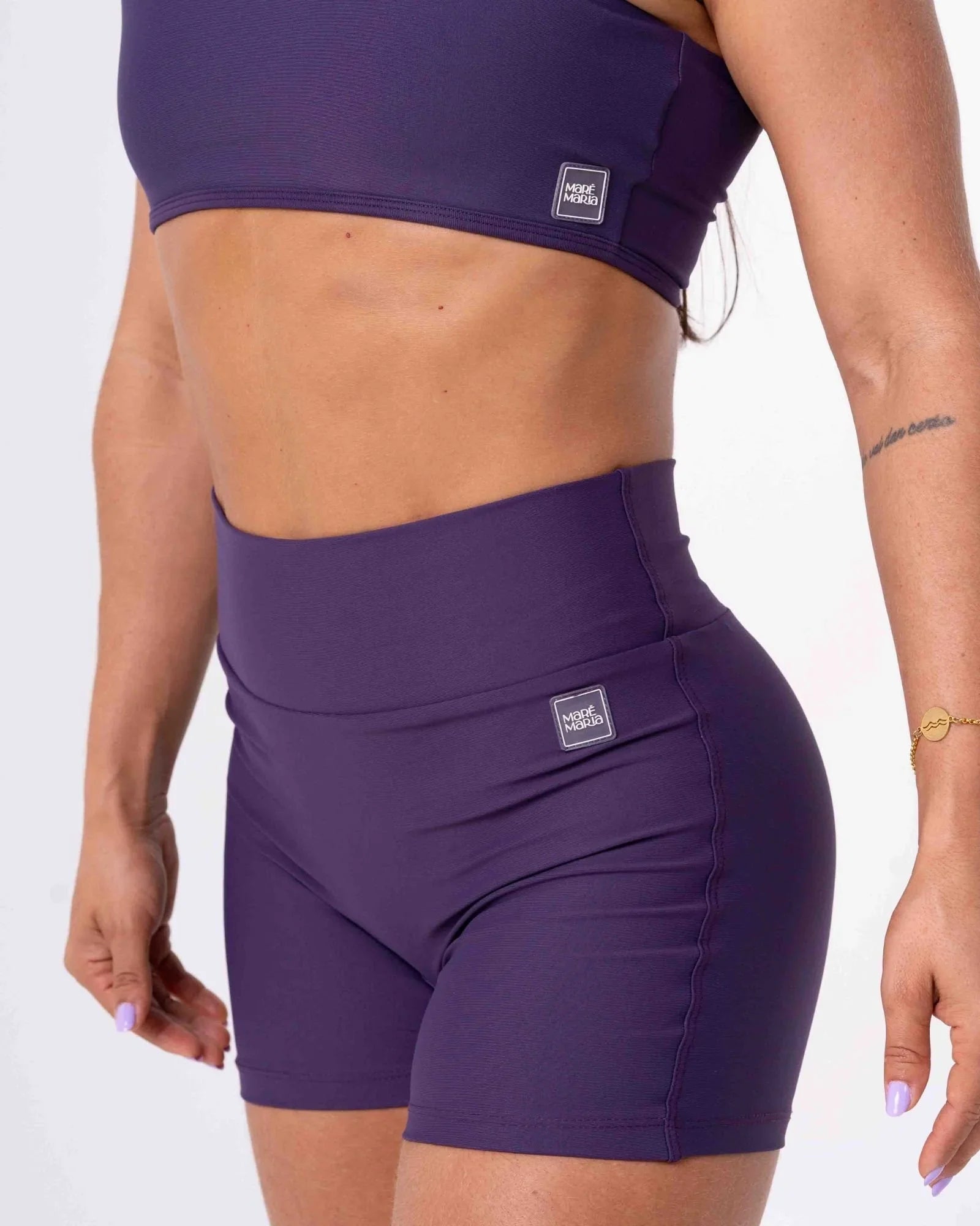 Short Fitness Confort sem costura frontal Violeta compressão S/ empina