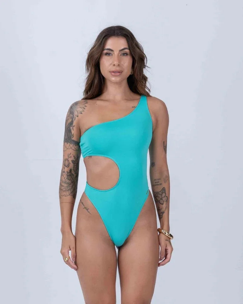 Maiô Assimétrico Verde Piscina