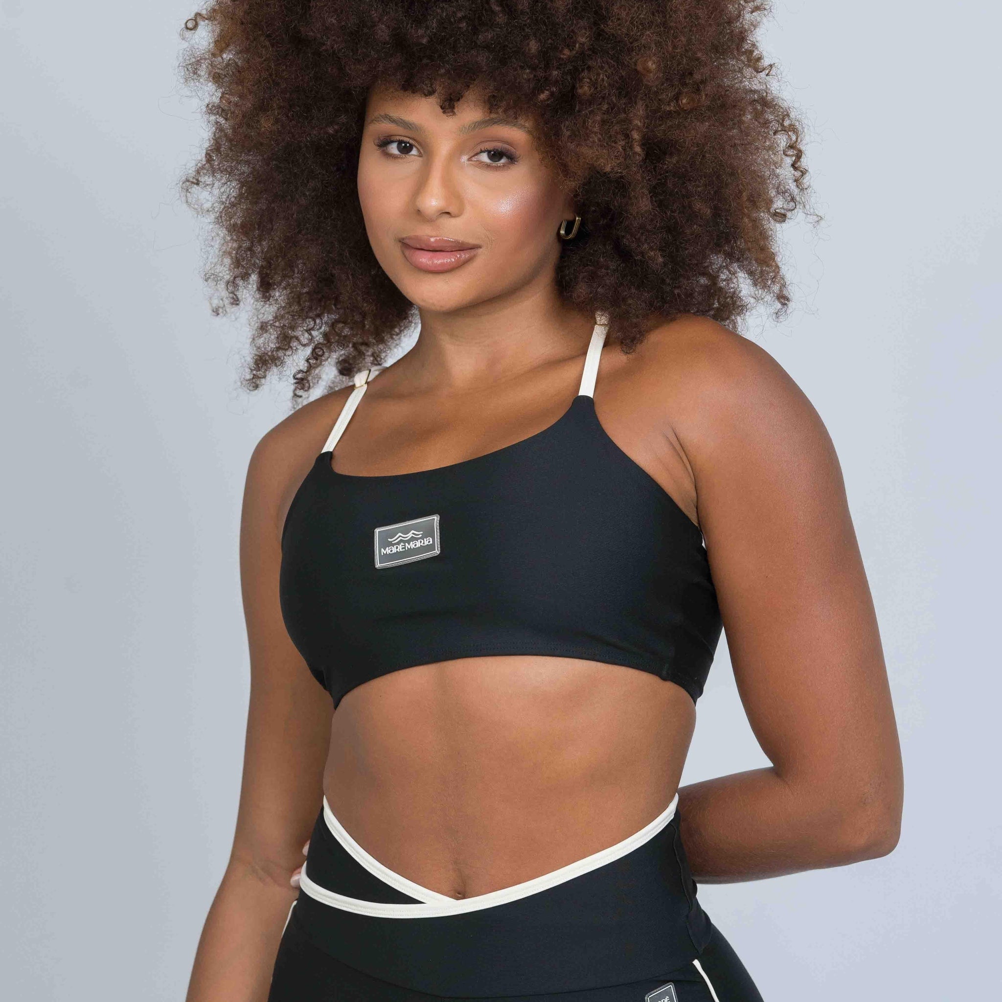 Top Ternura nadador Super Black com Off White