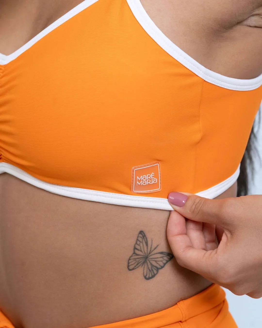 Top Fitness Fresh Duo Tangerina com Off White