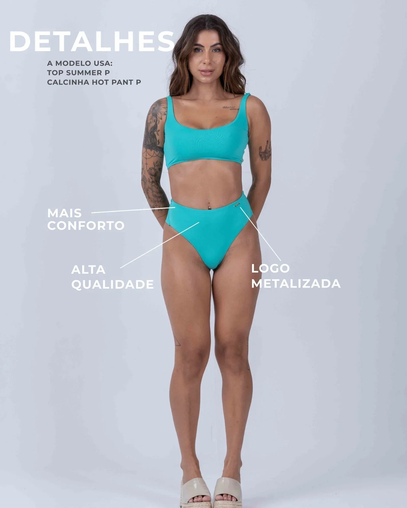 Calcinha Hot Pant Verde Piscina