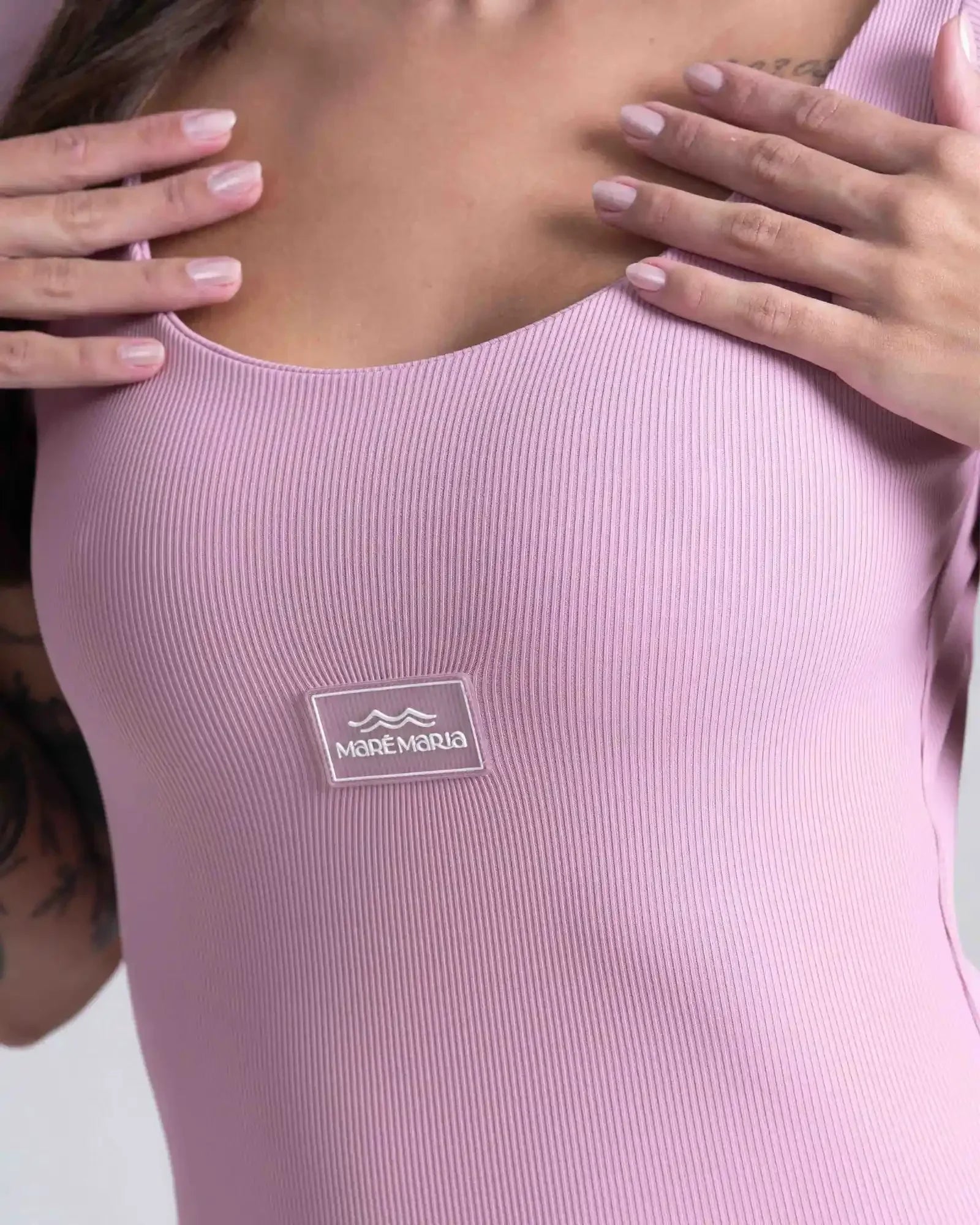 Macacão Wave Canelado sem costura frontal