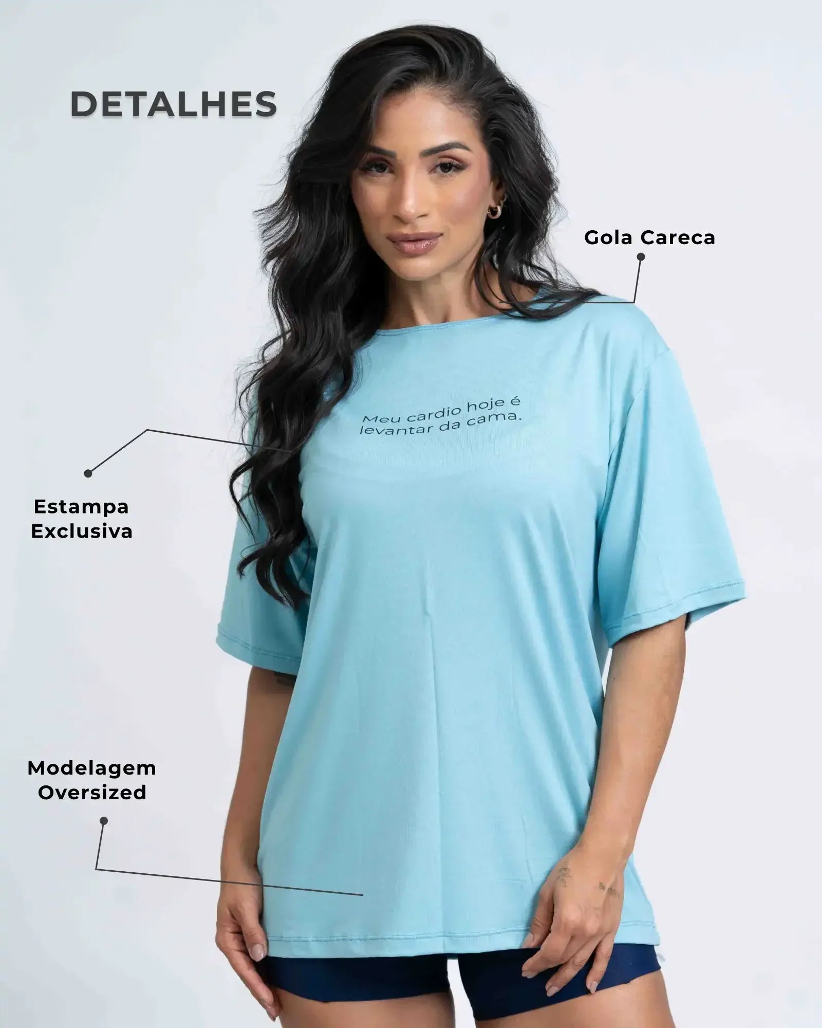 Blusão Oversized Meu Cárdio hoje é levantar da cama