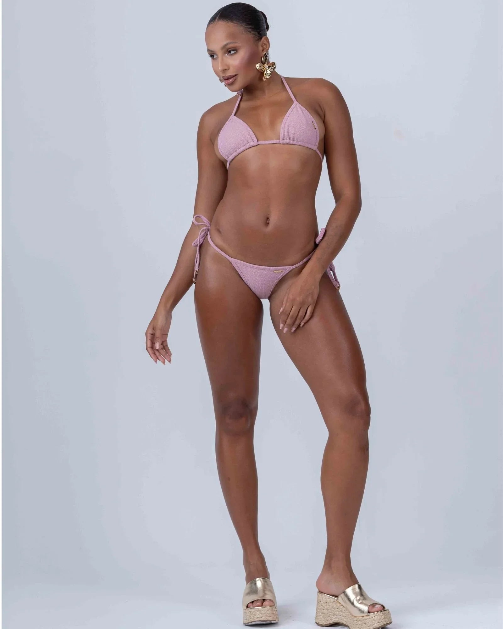 Calcinha Cortininha de Lacinho Rosa Glam