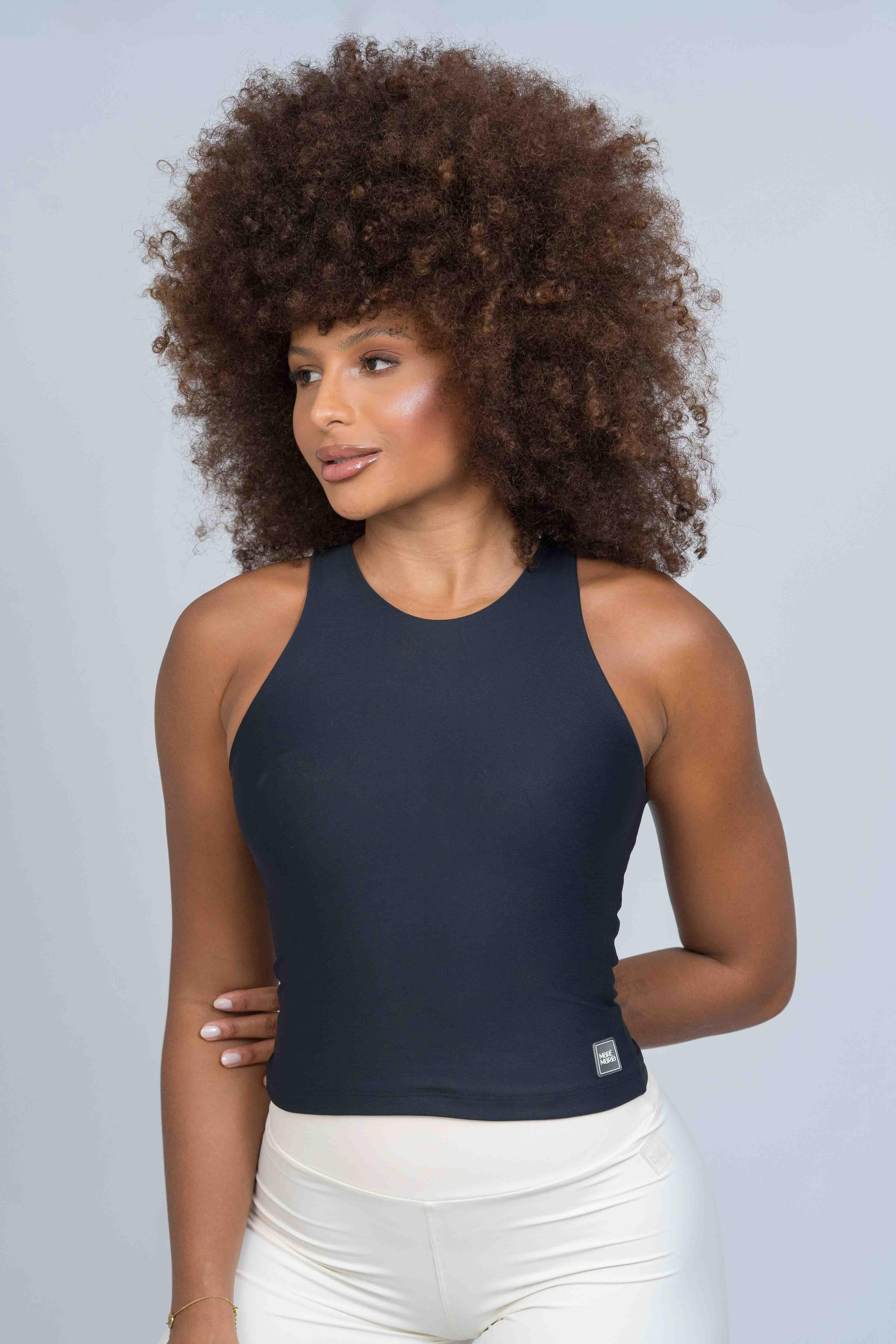 Blusa Fitness Casual Charlote Preta compressão