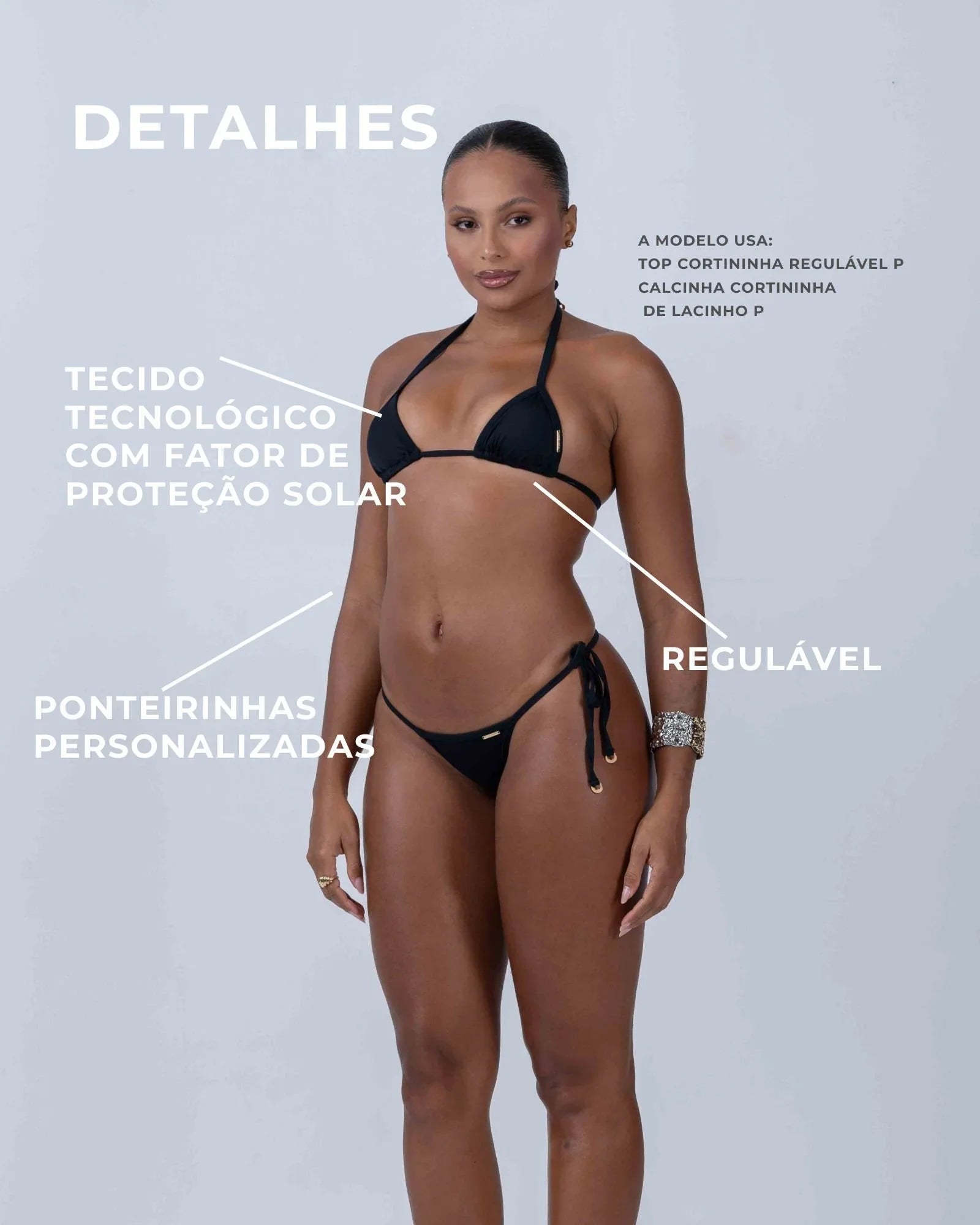 Top Cortininha de Lacinho Preto