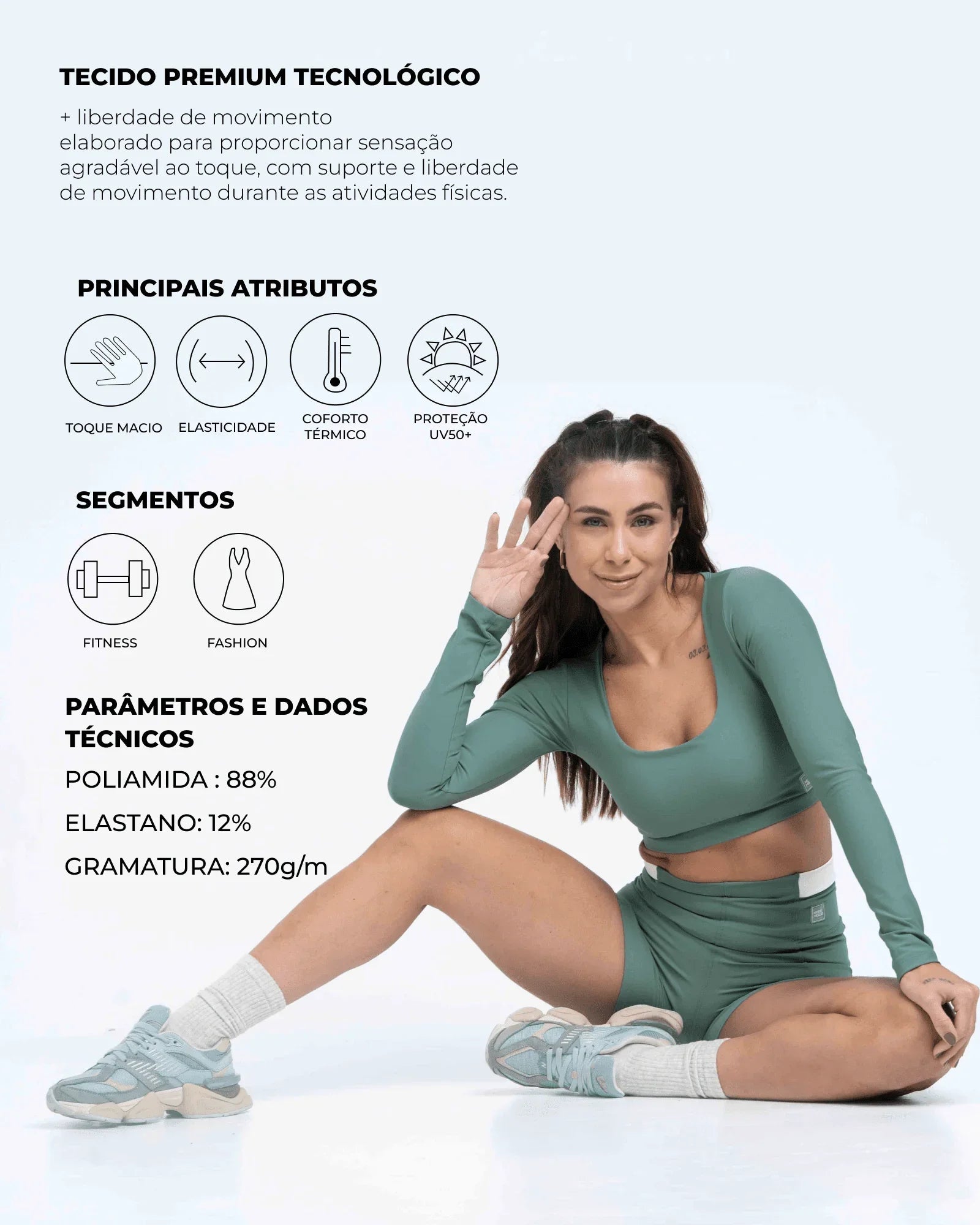 Top Fitness Fresh Duo Marrom Ébano com Off White